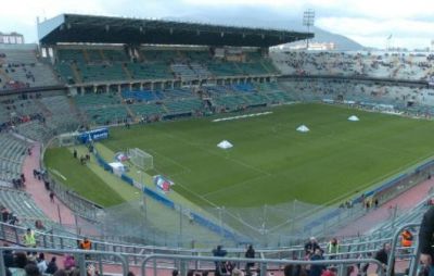 Stadio Renzo Barbera of Palermo seen from above the visitors-sector
