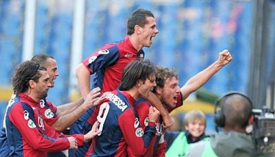 Marco Rossi celebrates his goal against Chievo Verona